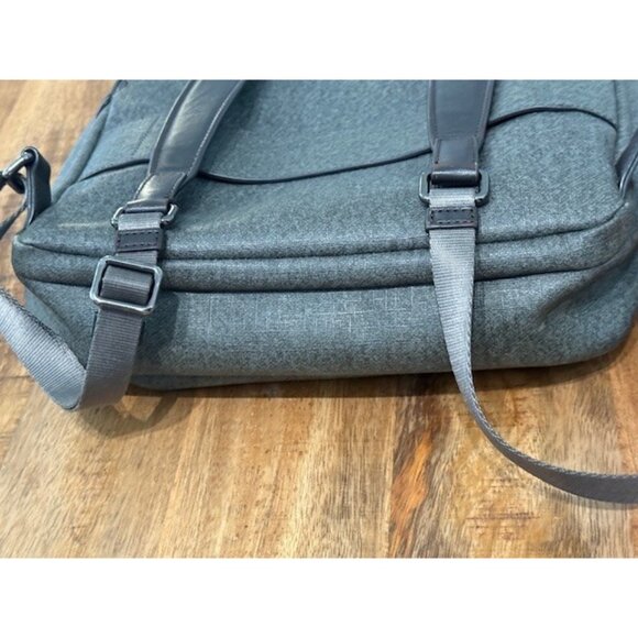 Tumi Sinclair Hanne Backpack Earl Grey Textured Canvas Leather Trim Brown Zipper - Picture 11 of 16